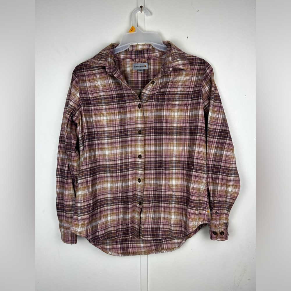 Carhartt Women's Rugged Flex Relaxed Fit Flannel Plaid Shirt
